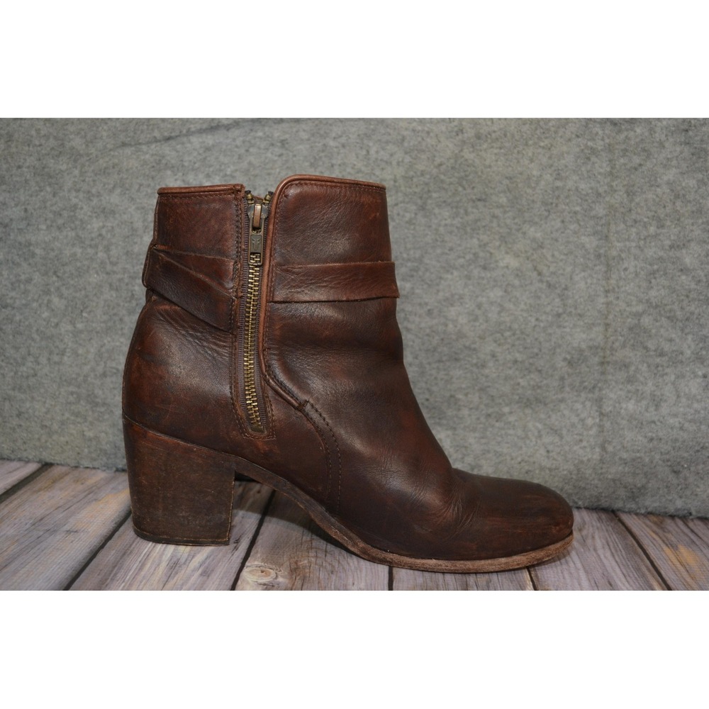 Frye Boots Womens Size 9 B Brown Leather Ankle Buckle Booties Malorie Knotted - Picture 7 of 14